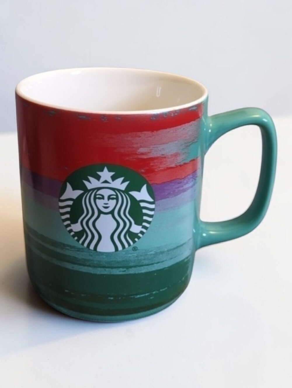 Starbucks 2021 Holiday Coffee Mug with Brush Strokes 15oz.